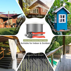 500FT 1/8″ T316 Stainless Steel Cable, Wire Rope Aircraft Cable for Deck Cable R