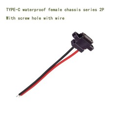 USB Type C Pigtail Cable 24AWG USB C Female Plug to 2 Pin Bare Wire Open End