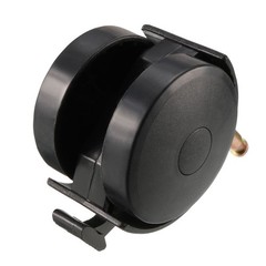 1.85″ Swivel Caster Wheels Grip Neck Stem Caster Black Wheel with Brake 4pcs