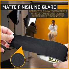 Gaffer Tape 2 Inch x 1 Pack Black Gaffing Tapes, Heavy Duty No Residue, Matte