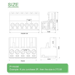 5 Pin 5.08mm Pitch Screw Terminal Block Connector Pluggable Phoenix Plug 28