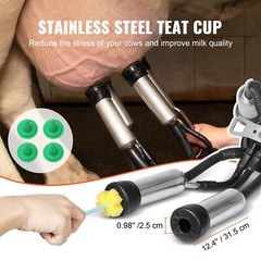 Portable Electric Cow Milking Machine 6.6 Gal / 25 L 304 Stainless Steel Bucket