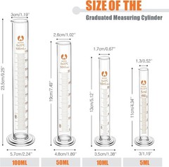 10 Pack Glass Lab Beaker Set Measuring Cup 50/100/250/500/1000, 5/10/ 50/100 …