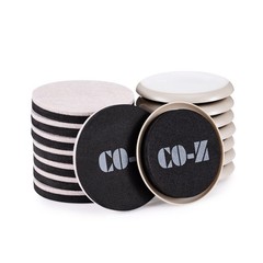 CO-Z Felt Furniture Sliders – 16 3 1/2″ Round-16 Pack, Plastic + Felt, Grey
