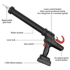 21V High Power Electric Caulk Gun Max Cordless Caulking Gun with Lithium Battery