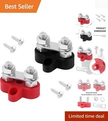 2PCS M8 Dual Studs 80A Power Distribution Block for 12V Automotive & Marine Use