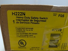 SQUARE D H222N HEAVY DUTY SAFETY SWITCH SERIES F05 NEMA 1 INDOOR 60A 240V