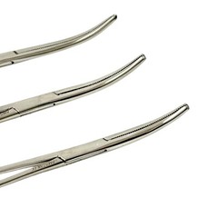 3 Pack – Curved Serrated Hemostat Forceps 6″ + 8″ + 10″ Stainless Steel