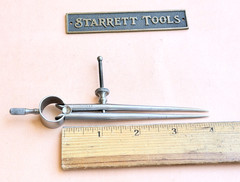 STARRETT No.277 Spring-Type Dividers with Round Legs; 4.0” Size & Capacity. USA