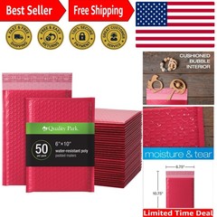Protective 6×9 Padded Mailers – 50 Count Red Poly Envelopes for Secure Shipping