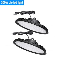 2 Pack 300W UFO Led High Bay Light Industrial Commercial Factory Warehouse Shop