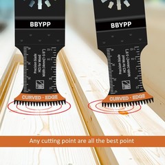 6pcs Curved Japanese Tooth Oscillating Saw Blades Mixed packed (6pcs), Black