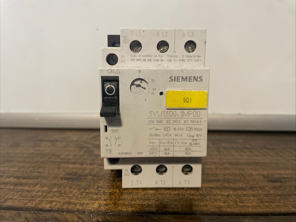 Siemens 3Vu1300-1Mp00 Motor Starter Protector Used