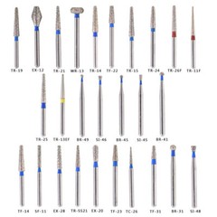 50 Pcs Dental Diamond FG High Speed Burs Polishing Smoothing Friction Grip