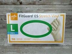 MEDLINE FITGUARD ES Stretch Vinyl Exam Gloves *7 Boxes* Size: LARGE, MANF: 12/20