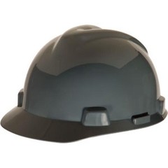 MSA V-Gard Standard Slotted Cap w/ Fas-Trac Suspension, Gray MSA 475364
