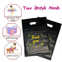 100PCS Pink Thank You Gift Bag Reusable Plastic Bag for Boutique,Retail shopping