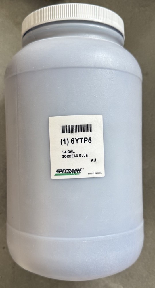 Speedaire 6YPT5 Desiccant Silica Gel Bottle 1 Galon, Sorbead Blue, CRACKED CAP