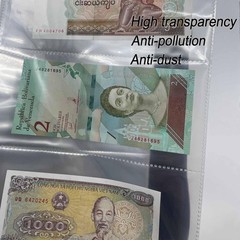 40 Sheets Currency Pages 3 Pockets Paper Money Protectors for 3 Ring Binders