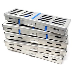 5 x Dental Sterilization Cassette Rack Tray Box For 5 Dental Surgical Instrument