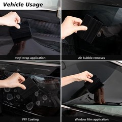 NEWISHTOOL 100 PCS Felt Squeegee for Vinyl – Flexible Plastic Black