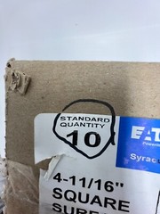 (QTY 10) Eaton TP734 Crouse-Hinds 4-11/16″ Square Surface Cover Raised Surface