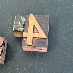 Large Lot of 42 Vintage Wood Letterpress Type Printers Blocks Mixed Numbers $ #3