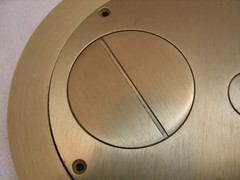 Hubbell Floor Box Cover 63709 Base Brushed Brass Aluminum. Brushed Brass Cover,