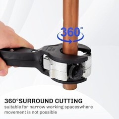Ratcheting Tubing Cutter, 2-in-1 Compact Tool for Copper & PVC Pipes