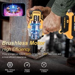 Cordless Electric Impact Wrench Gun 1/2” High Power Driver with 2Li-ion Battery