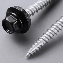 Metal Roofing Screws #10 × 1 Inch, 80Pcs Black Ruspert Coating Hex Head Roofing