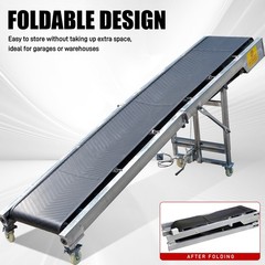 110v Belt Conveyor PVC Stainless Steel 118*20” Incline Belt Conveyor Transport