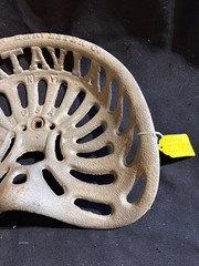 #46 CAST IRON Tractor Implement Seat JOHNSTON HARVESTER CO BATAVIA NEW YORK USA