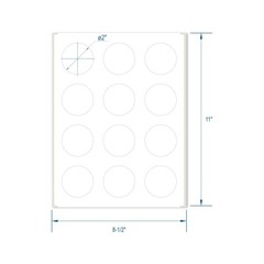 2 Inch Round Labels for Laser / Inkjet Printers Permanent Adhesive White Matte