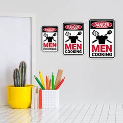 Portrait Round Plus Danger Men Cooking (Kitchen) Wall or Door Sign