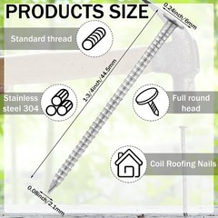 1-3/4 Inch 2 Pounds Roofing Nails 304 Stainless Steel Roofing Felt Nails Flat…
