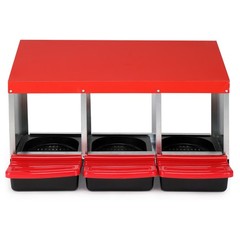 LEADZM Chicken Nesting Boxes 3 Hole Metal Chicken Egg Laying Box