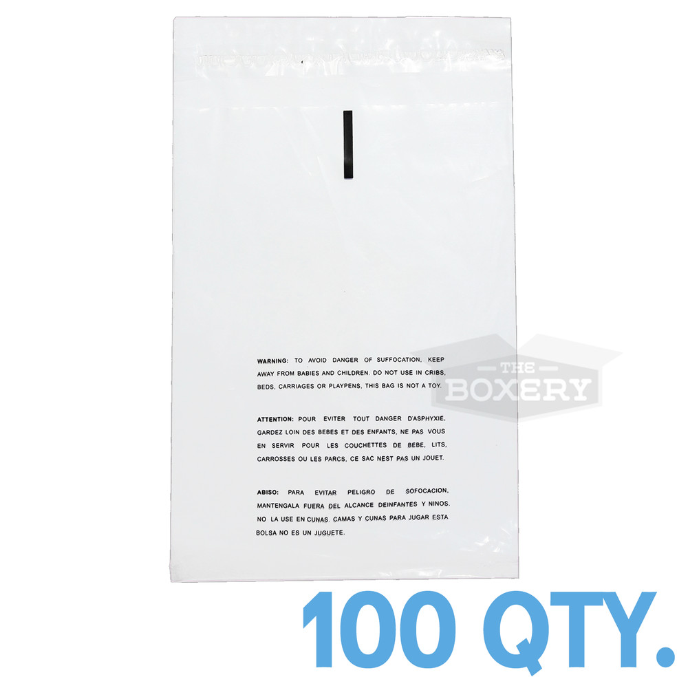 100 12×17 Self Seal Suffocation Warning Clear Poly Bags 1.5 mil Free Shipping
