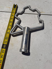 Hobart-style 20-quart pastry knife mixer attachment. Features cast aluminum cons