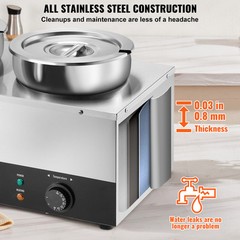 2*7.4Qt Pot Soup Warmer Commercial Soup Station Kettle Warmer Bain Marie