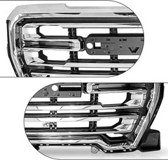 Front Upper Grille for 2019 2020 2021 2022 GMC Sierra 1500 Chrome Grill Bumper