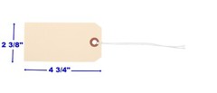 100 Manilla Tags 4 3/4″ x 2 3/8″ Size 5 Inventory Shipping Hang Tag with String