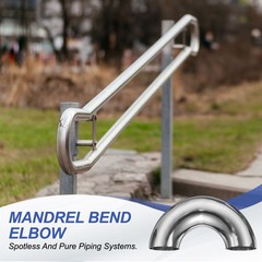 1″ OD 180 Degree Sanitary Extended Pipe Stainless Steel Mandrel Bend Elbow