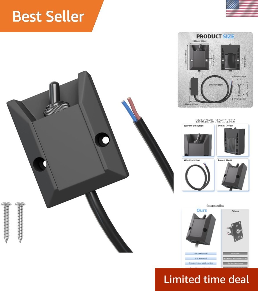 Latching 2-Pin Toggle Switch – 12V 30A for Reliable Outdoor Electrical Control