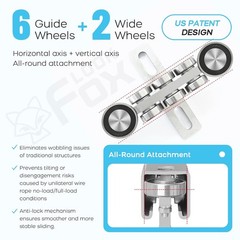 6+2 Wheel Unistrut Hoist Trolley Kit Anti Fall for 1-5/8 Inch Channel