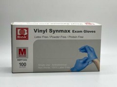 VINYL SYNMAX Disposable Gloves, 100% Powder & Latex Free – MED – 100ct