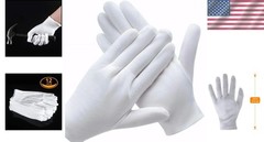 Breathable White Cotton Gloves for Dry Hands – 6 Pairs of Moisturizing Liners