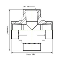 HFS(R) 1/4″ NPT Female Thread Pipe Fitting 4 Way Cross Stainless Steel 304