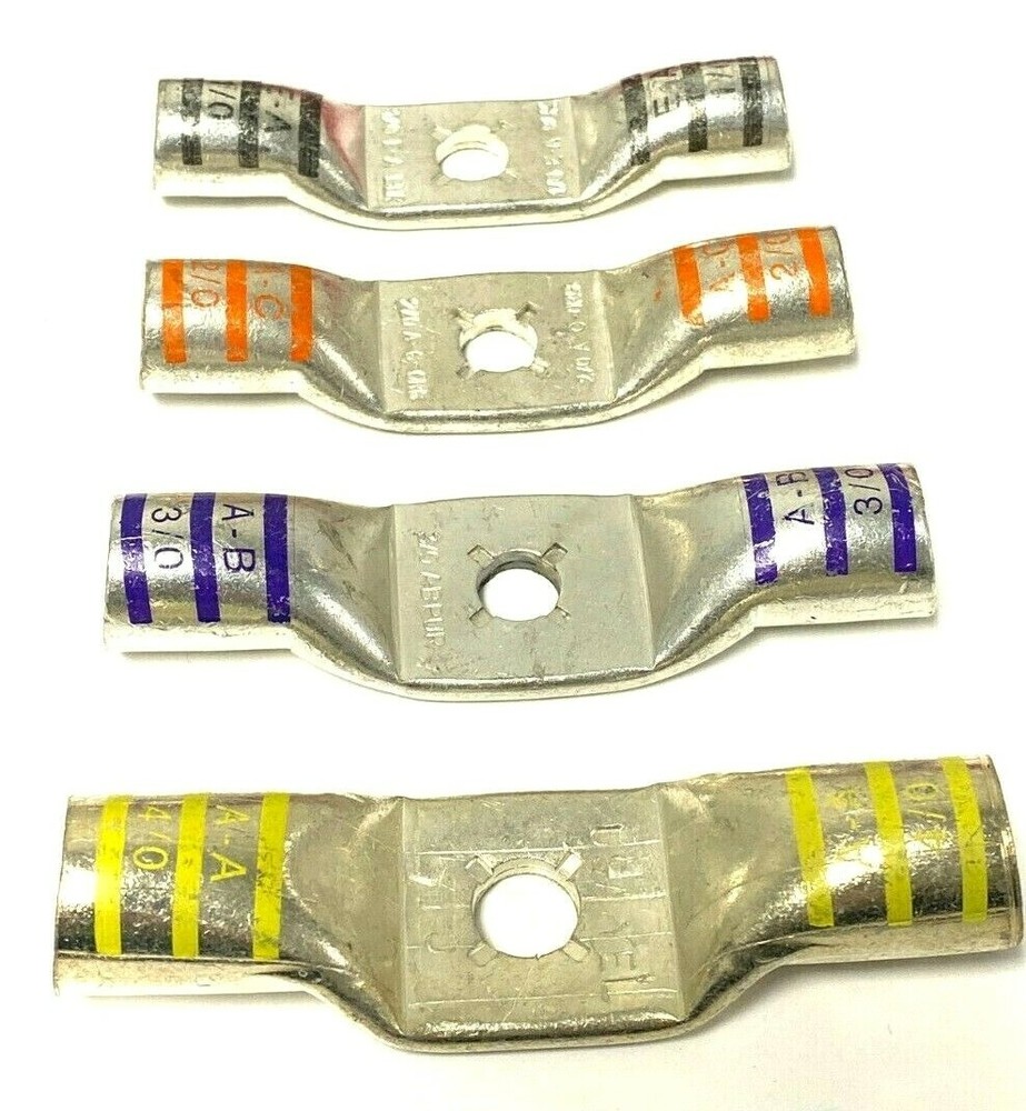 Stackable Battery Lugs with 4 Pads – Double Barrel (Splices) 1/0 to 4/0