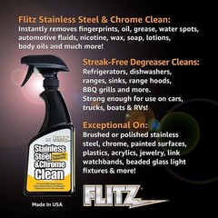 FLITZ Stainless Steel & Chrome Cleaner NEW 8oz/236 Spray Bottle (See Video)
